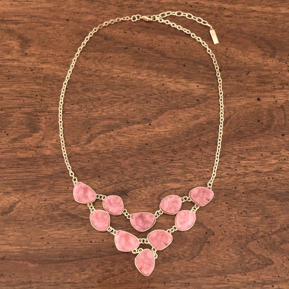 Sugarfix by BaubleBar | Faux Pink Druzy Layer Necklace | 20” Adjustable